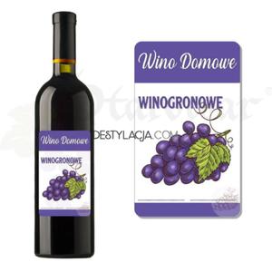 ETYKIETA SAMOPRZYLEPNA NA BUTELK - WINO DOMOWE WINOGRONOWE ET26 / 1 szt - 2876892555