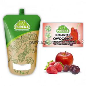 KONCENTRAT KOMPOT OWOCOWY TRUSKAWKA - WINIA 1KG - 2878236926