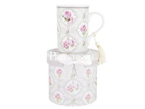 KUBEK PORCELANOWY ASHDENE - FLORAL PRINTS Pink Rose Grey - 2859800874