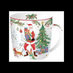 KUBEK PORCELANOWY w PUSZCE wity Mikoaj i Choinka JOYFUL SANTA - 2871085599