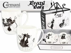 KUBKI PORCELANOWE Czarne Koty CRAZY CATS II - KPL. 2 SZT. - 2874208976