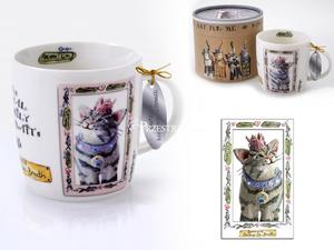 KUBEK PORCELANOWY W POJEMNIKU - ROYAL FURMILY - KOTKA Baroness Anchovy de Breath - 2859802154