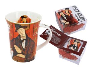 KUBEK PORCELANOWY CARMANI - MODIGLIANI Mczyzna w kapeluszu - portret Mario Varvogli - 2859802158