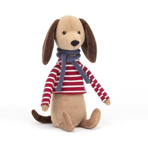 MASKOTKA JELLYCAT Jamnik Kumpel Bitnik - w bluzce i szaliku - 27 cm - 2872677422