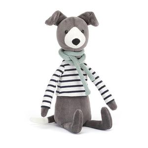 MASKOTKA JELLYCAT Chart angielski - Pies Kumpel Bitnik - w bluzce i szaliku - 27 cm - 2873409666