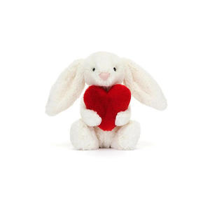 MASKOTKA JELLYCAT Krlik kremowy z czerwonym sercem 18 cm NA WALENTYNKI - 2586458719