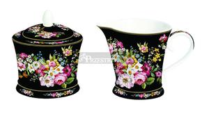 KOMPLET - PORCELANOWA CUKIERNICA I MLECZNIK - BLOOMING OPULENCE (1351 BLOB)