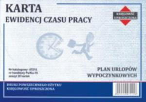 Karta ewidencji czasu pracy pracownika A5 [Pu/Ku-15] - 2832251372