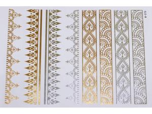 Gold Silver | Jewelry Flash Tattoo stickers W-079, 21x15cm