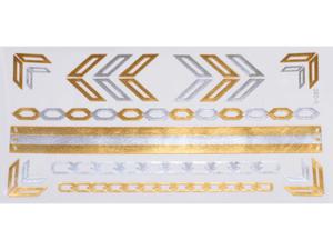 Gold Silver | Jewelry Flash Tattoo stickers W-080, 21x11cm - 2824064150