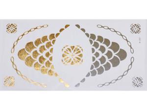 Gold Silver | Jewelry Flash Tattoo stickers W-081, 21x11cm - 2824064151