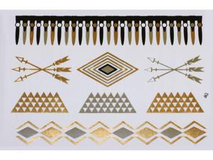 Gold Silver Black | Jewelry Flash Tattoo stickers W-090, 21x15cm