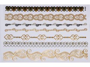 Gold Silver Black | Jewelry Flash Tattoo stickers W-092, 21x15cm