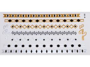 Gold Silver Black | Jewelry Flash Tattoo stickers W-100, 21x11cm - 2824064174