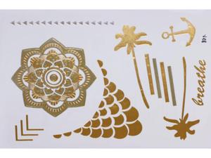 Gold Silver | Jewelry Flash Tattoo stickers W-108, 21x15cm - 2824064190