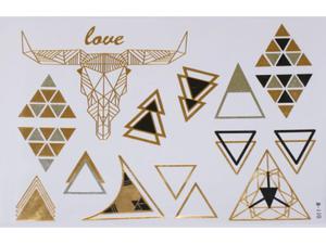 Gold Silver Black | Jewelry Flash Tattoo stickers W-110, 21x15cm - 2824064192