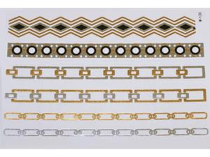 Gold Silver Black | Jewelry Flash Tattoo stickers W-120, 21x15cm