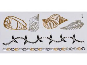 Gold Silver Black | Jewelry Flash Tattoo stickers W-125, 21x11cm - 2824064214