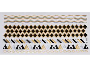 Gold Silver Black | Jewelry Flash Tattoo stickers W-133, 21x11cm - 2824064230