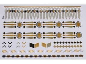 Gold Silver Black | Jewelry Flash Tattoo stickers W-170, 21x15cm - 2824064258