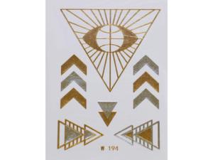 Gold Silver | Jewelry Flash Tattoo stickers W-194, 8x10cm - 2824064271