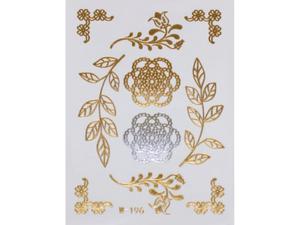 Gold Silver | Jewelry Flash Tattoo stickers W-196, 8x10cm - 2824064273