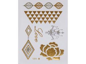 Gold Silver | Jewelry Flash Tattoo stickers W-197, 8x10cm - 2824064274