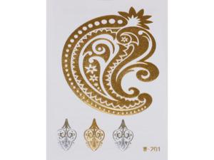 Gold Silver | Jewelry Flash Tattoo stickers W-201, 8x10cm - 2824064278
