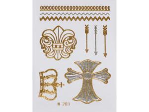 Gold Silver | Jewelry Flash Tattoo stickers W-203, 8x10cm - 2824064280