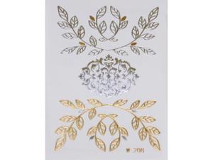 Gold Silver | Jewelry Flash Tattoo stickers W-208, 8x10cm - 2824064285