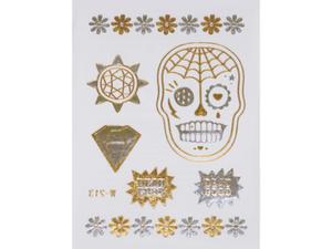 Gold Silver | Jewelry Flash Tattoo stickers W-213, 8x10cm - 2824064290