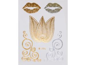 Gold Silver | Jewelry Flash Tattoo stickers W-215, 8x10cm - 2824064292