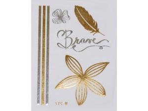 Gold Silver | Jewelry Flash Tattoo stickers W-217, 8x10cm - 2824064294