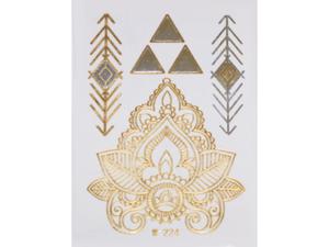 Gold Silver | Jewelry Flash Tattoo stickers W-224, 8x10cm - 2824064301