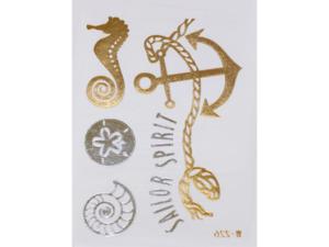 Gold Silver | Jewelry Flash Tattoo stickers W-226, 8x10cm - 2824064303