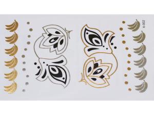 Gold Silver Black | Jewelry Flash Tattoo stickers X-002, 15x9cm - 2824064305