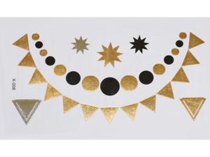 Gold Silver Black | Jewelry Flash Tattoo stickers X-008, 15x9cm - 2824064311