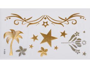 Gold Silver | Jewelry Flash Tattoo stickers X-009, 15x9cm - 2824064312