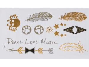 Gold Silver | Jewelry Flash Tattoo stickers X-012, 15x9cm - 2824064315