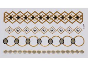 Gold Silver Black | Jewelry Flash Tattoo stickers X-014, 15x9cm - 2824064317