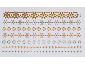 Gold Silver | Jewelry Flash Tattoo stickers X-015, 15x9cm - 2824064318