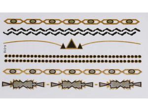 Gold Silver Black | Jewelry Flash Tattoo stickers X-018, 15x9cm - 2824064321