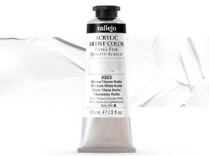 Vallejo Acrylic Artist Color 16303 Titanium White Rutile (60ml) - 2860513836