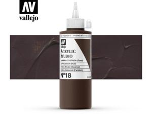 Vallejo Acrylic Studio 22018 Burnt Umber (Hue) (200ml) - 2860513949