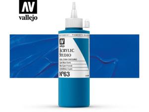 Vallejo Acrylic Studio 22063 Blue Cyan Dark (200ml) - 2860513981