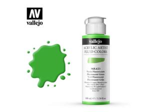 Vallejo Acrylic Fluid Color 68623 Fluorescent Green (100ml) - 2860514321