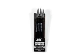 AK TOOLS AK9085 SET OF 5 SILICONE BRUSHES MEDIUM HARD TIP SMALL - 2865753138