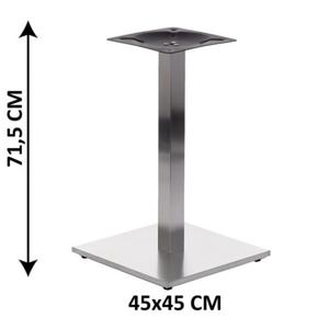 Podstawa stolika SH-2002-1/S/6, 45x45 cm, stal nierdzewna szczotkowana, obcinik z tworzywa sztucznego, (stela stolika) - 2862373056