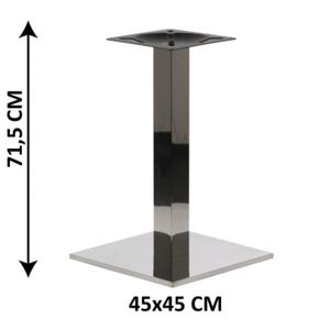 Podstawa stolika SH-2002-1/P/8, 45x45 cm, stal nierdzewna polerowana, obcinik z tworzywa sztucznego, (stela stolika) - 2862373074