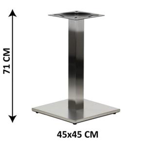 Podstawa stolika SH-2002-1/S/8, 45x45 cm, stal nierdzewna szczotkowana, obcinik z tworzywa sztucznego, (stela stolika) - 2862373106
